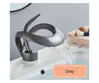 Slavina za umivaonik, Blackswan, Tip M216, Antracit siva, Izljev u obliku vodopada, 15 cm