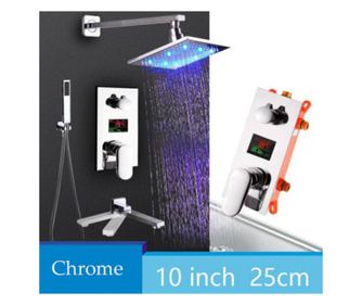 Set za tuš slavinu, Blackswan, Tip M73.66 LED, polirani krom, 25 cm