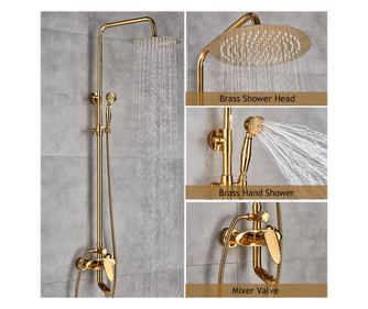 Slavina za tuš, Blackswan, M88 Slim Type, sjajno zlato, 20 cm