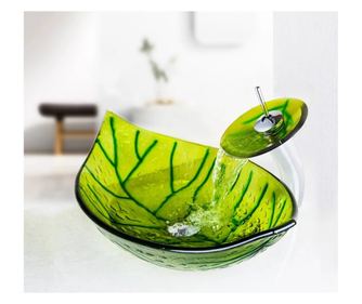 Komplet kopalniškega umivalnika in armature, Blackswan, tip M3, ovalni model - svetlo zelena, 55,5 cm