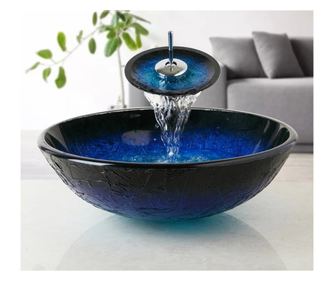 Set umivalnik za kopalnico in pipa, Blackswan, tip M46, model modra/temnomodra/črna, velikost 41,5 cm