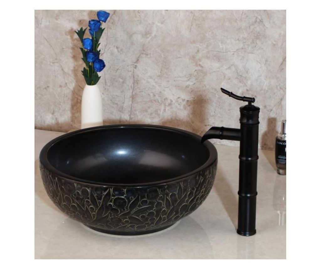 Blackswan Sink and Faucet Set, M65 Type, Black/Antique Black, 41 cm