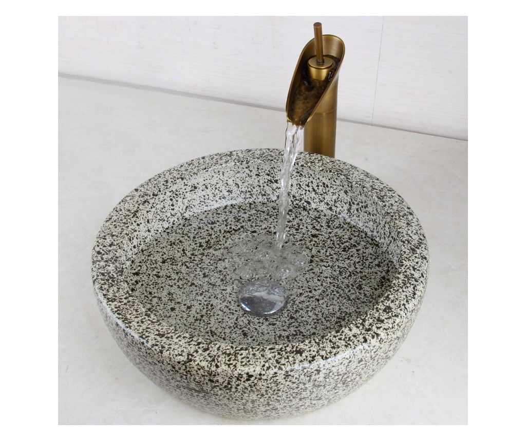 Blackswan Komplet umivalnika in pipe, tip M101, sivo/črna, 40,5 cm