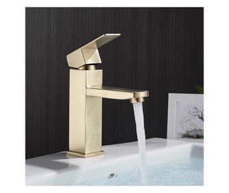 Umyvadlová baterie, Blackswan, typ M107, krátká zlatá, 18,5 cm