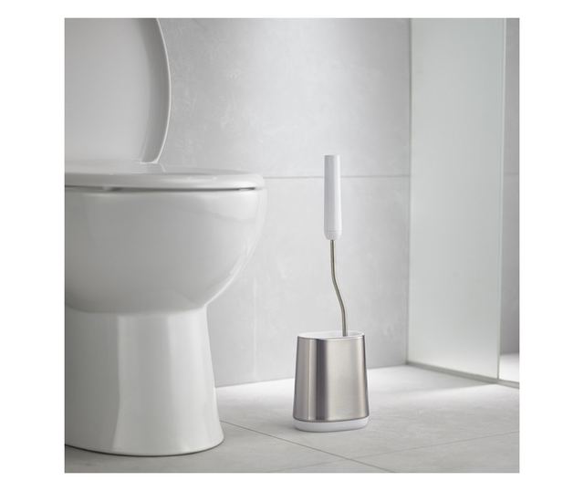 Perie WC Joseph Joseph Flex 70561, Cap flexibil în formă de D, Inox