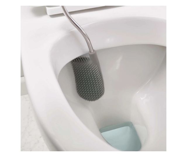 Perie WC Joseph Joseph Flex 70561, Cap flexibil în formă de D, Inox