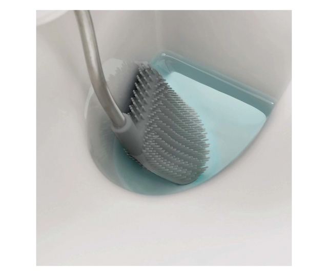 Perie WC Joseph Joseph Flex 70561, Cap flexibil în formă de D, Inox