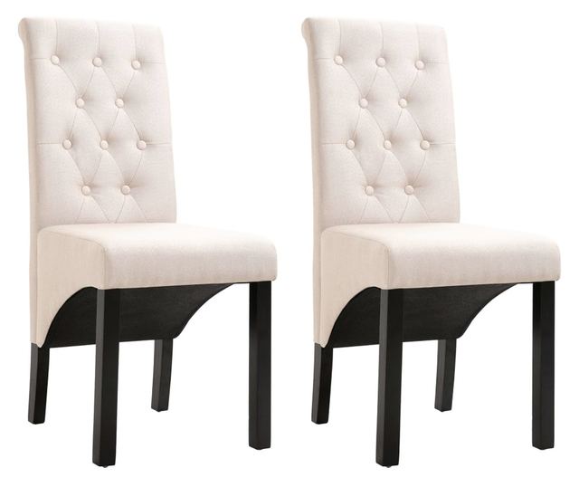 Jedilni stoli, 2 kosa, kremni, tekstil