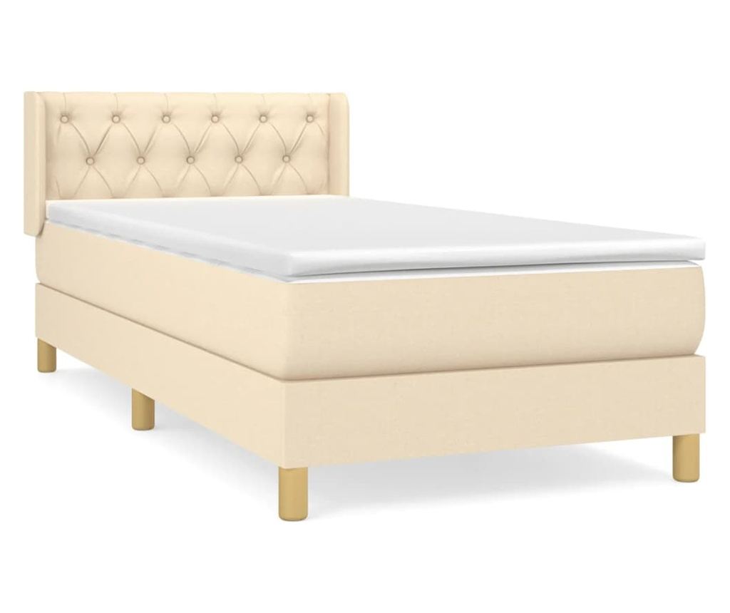 Боксспринг легло с матрак, крем, 80x200 см, текстил - 2