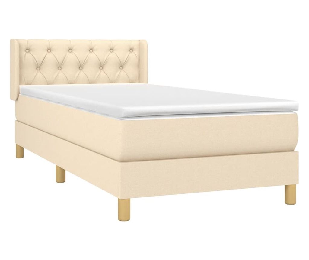 Боксспринг легло с матрак, крем, 80x200 см, текстил - 3