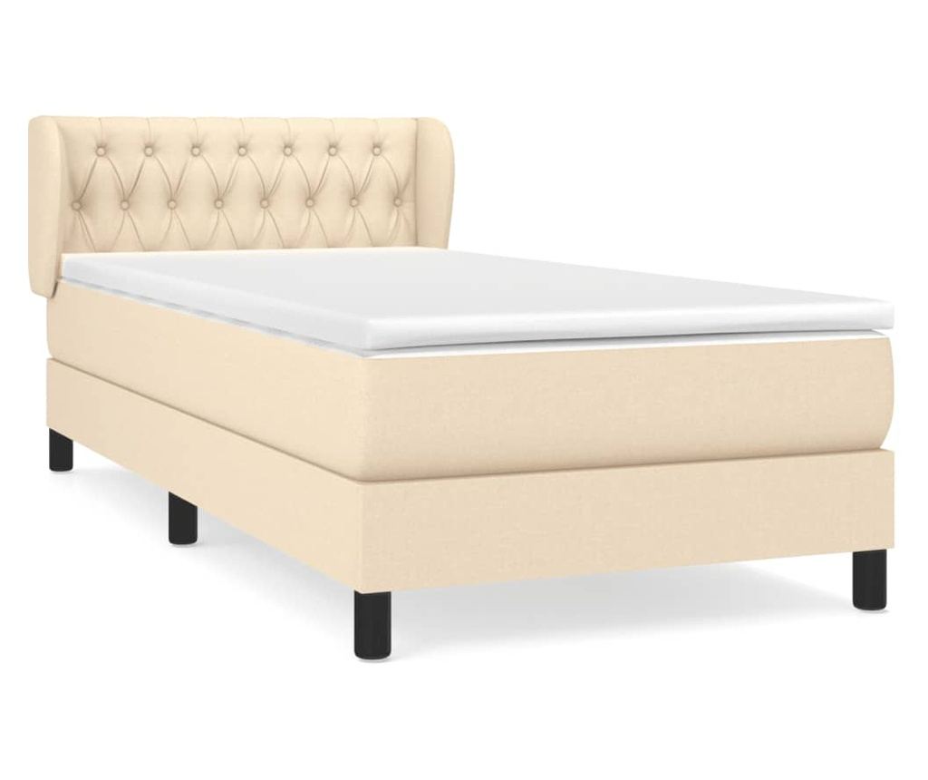 Боксспринг легло с матрак, крем, 90x200 см, текстил - 2