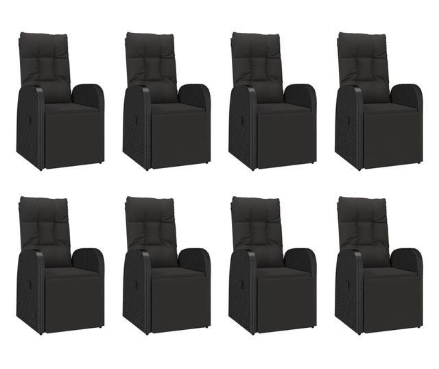 Комплект градински мебели от 9 части, полиратан/масивна дървесина акация