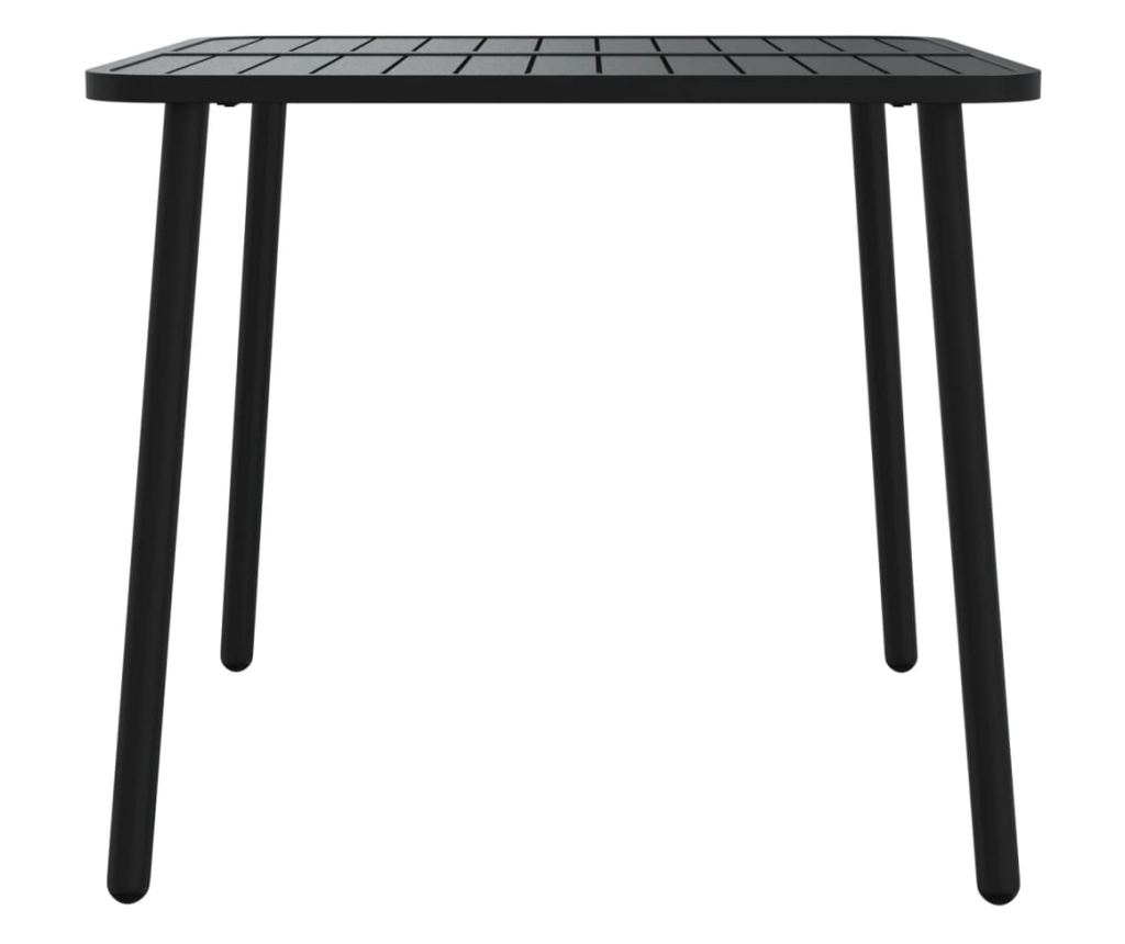 Záhradná jedálenská súprava, 3 kusy, antracitová, oceľ - 8