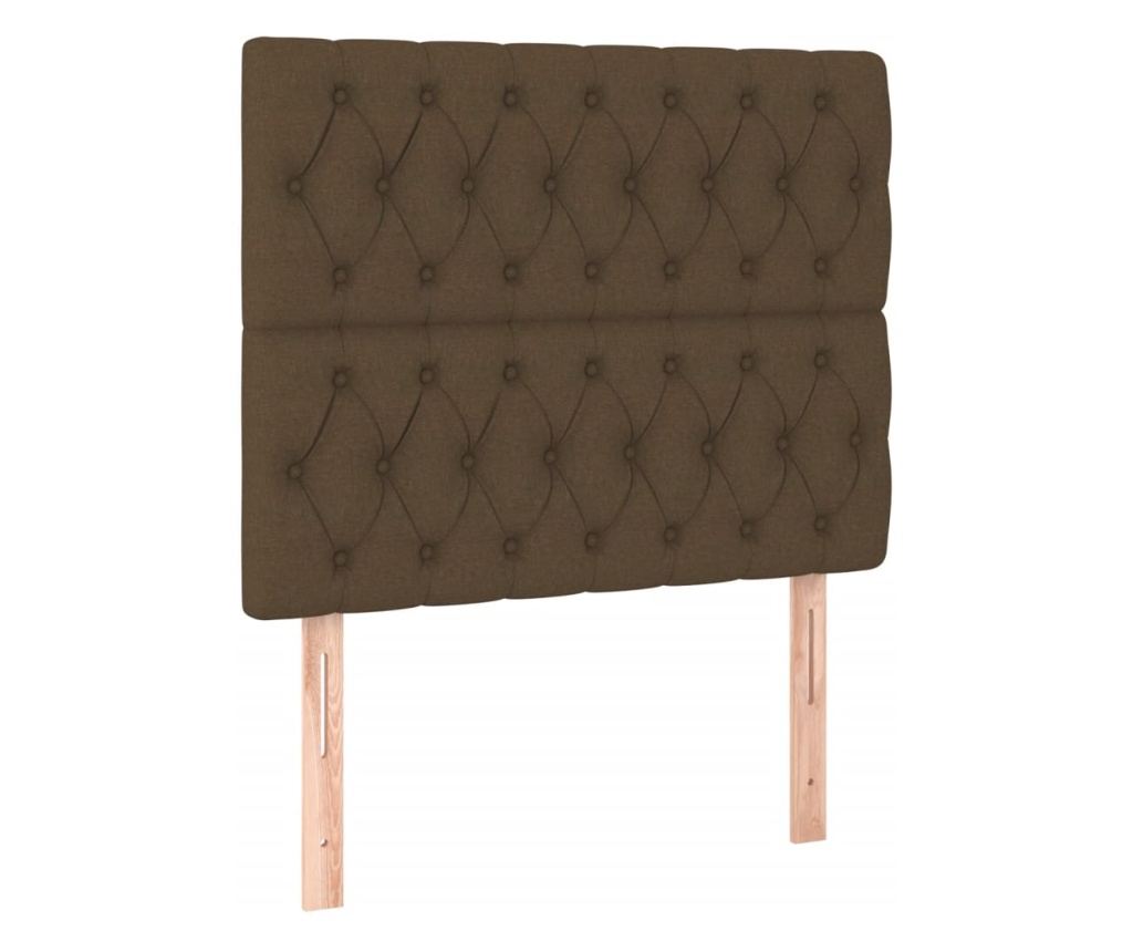 Пружинен спален комплект с матрак и LED, тъмнокафяв, 100x200 см, текстил - 7