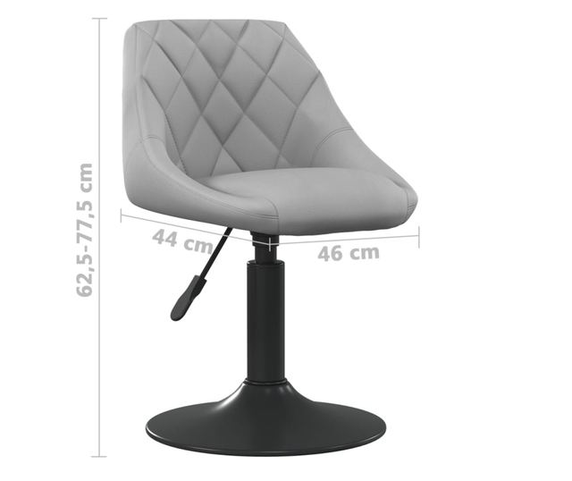 Vrtljivi jedilni stoli 6 kosov svetlo sivo blago