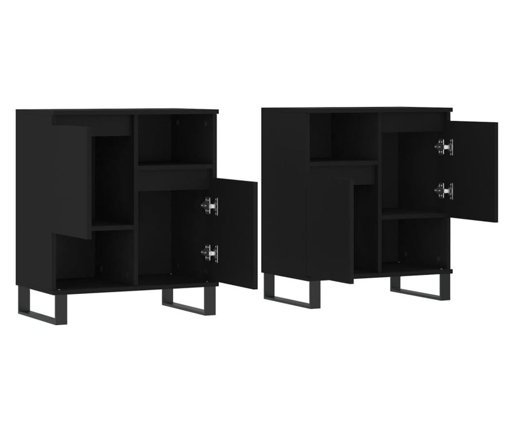 Setovi, 2 komada, crna, obrađeno drvo - 4