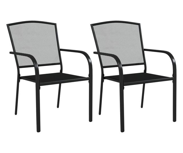 Градински комплект за хранене, 3 части, антрацит, стомана