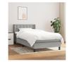 Boxspring krevet s madracem, Svijetlo siva, 90x190 cm, Tekstil thumbnail 1