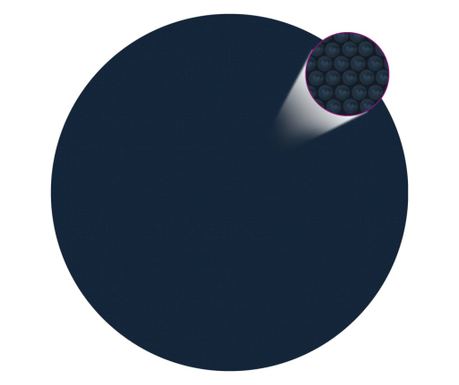 Napkollektoros medencetakaró fólia, 300 cm, PE, fekete/kék