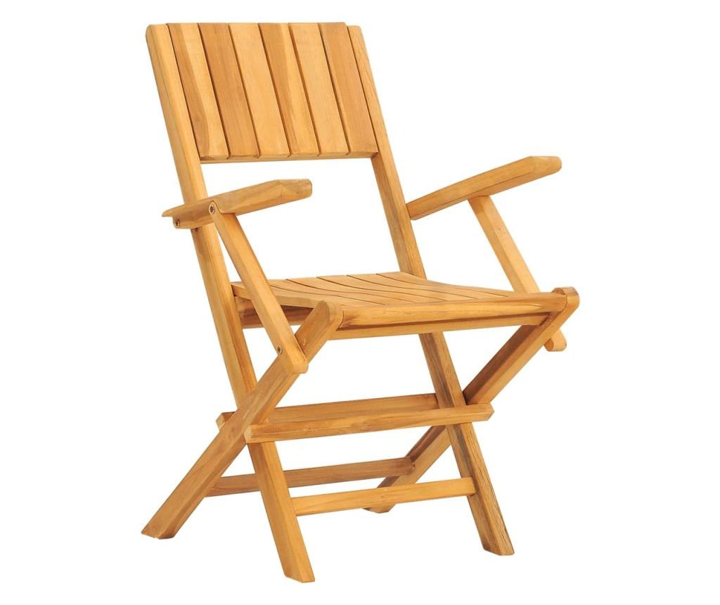 Градински комплект, масивно тиково дърво, 5 части - 4