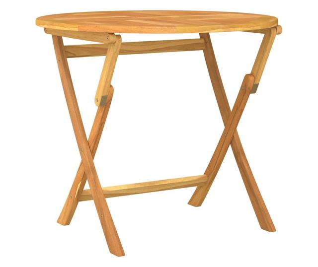 Градински комплект маса, масивно тиково дърво, 5 части