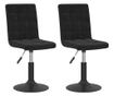 Vrtljivi jedilni stoli, 2 kosa, črna, žamet