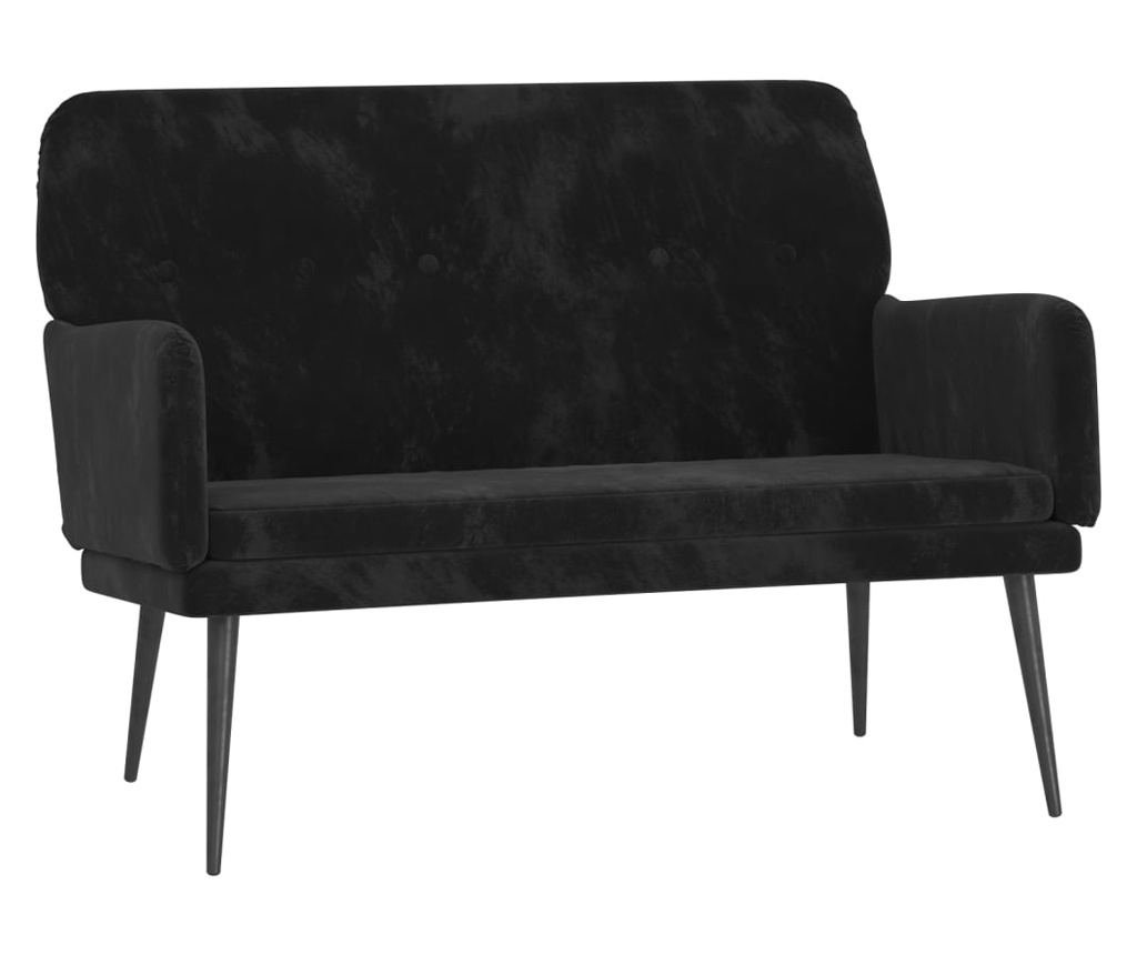 Диван, черен, 108x79x79 см, кадифе - 2