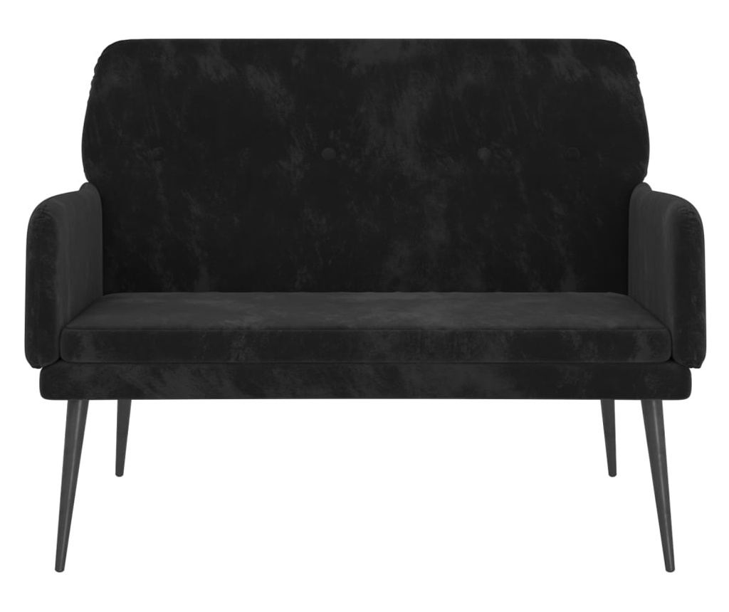 Диван, черен, 108x79x79 см, кадифе - 3