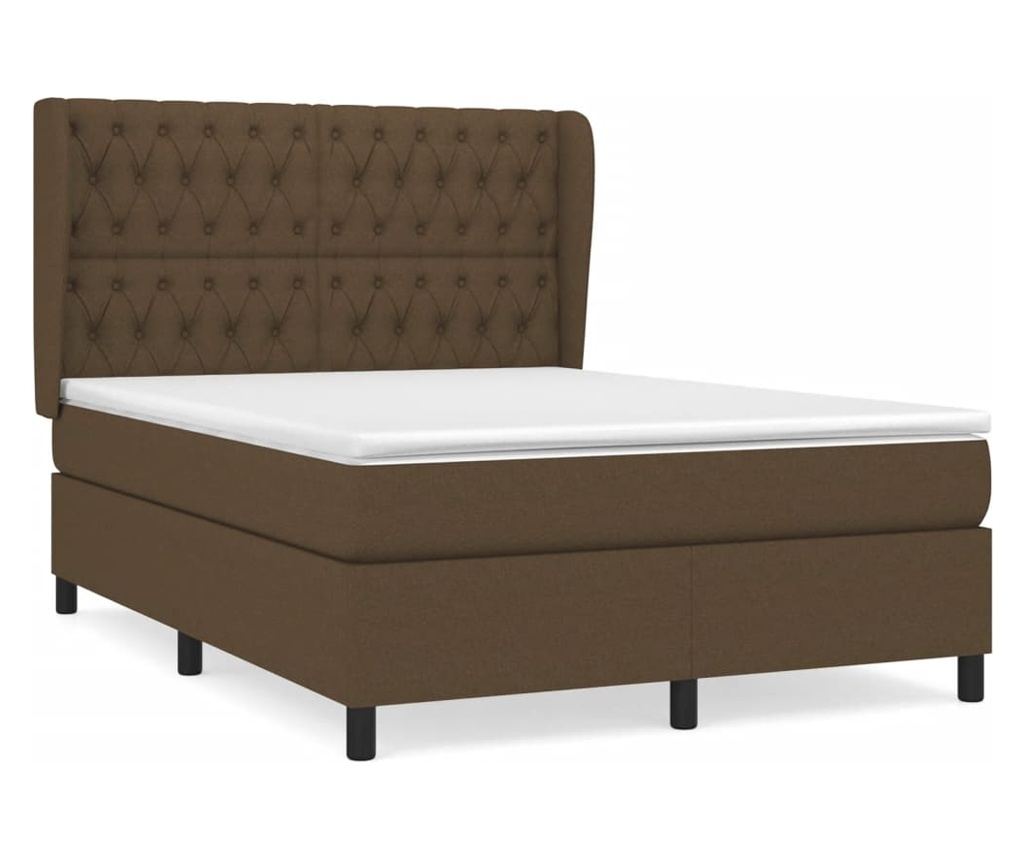 Boxspring krevet s madracem, tamnosmeđi, 140x200 cm, tekstil - 2