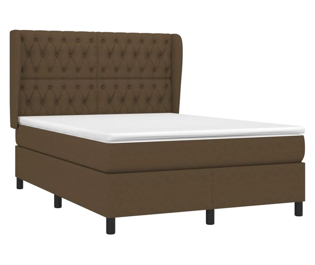 Boxspring krevet s madracem, tamnosmeđi, 140x200 cm, tekstil - 3