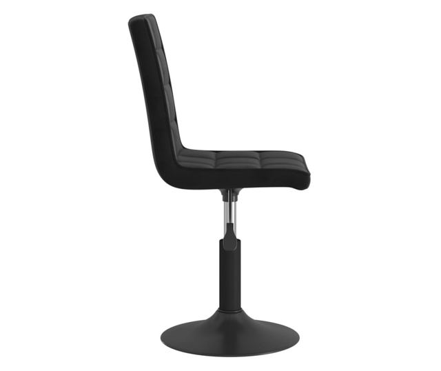 Vrtljivi jedilni stoli, 2 kosa, črna, žamet