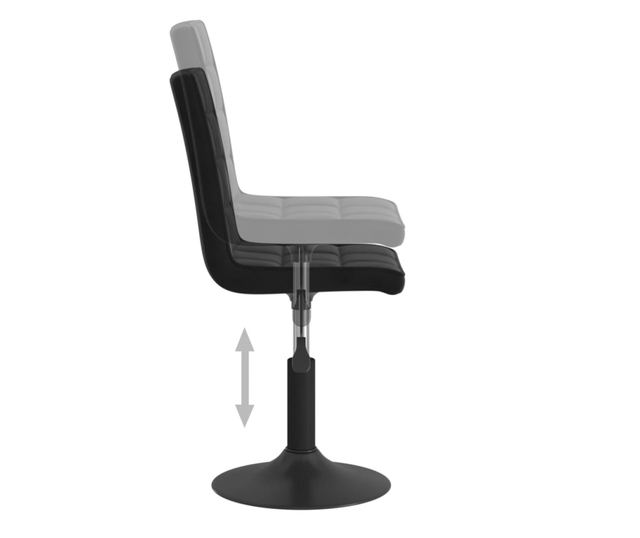 Vrtljivi jedilni stoli, 2 kosa, črna, žamet