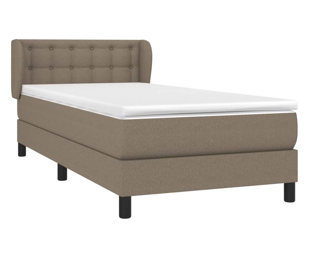 Боксспринг легло с матрак, таупе сиво, 80x200 см, текстил - 3