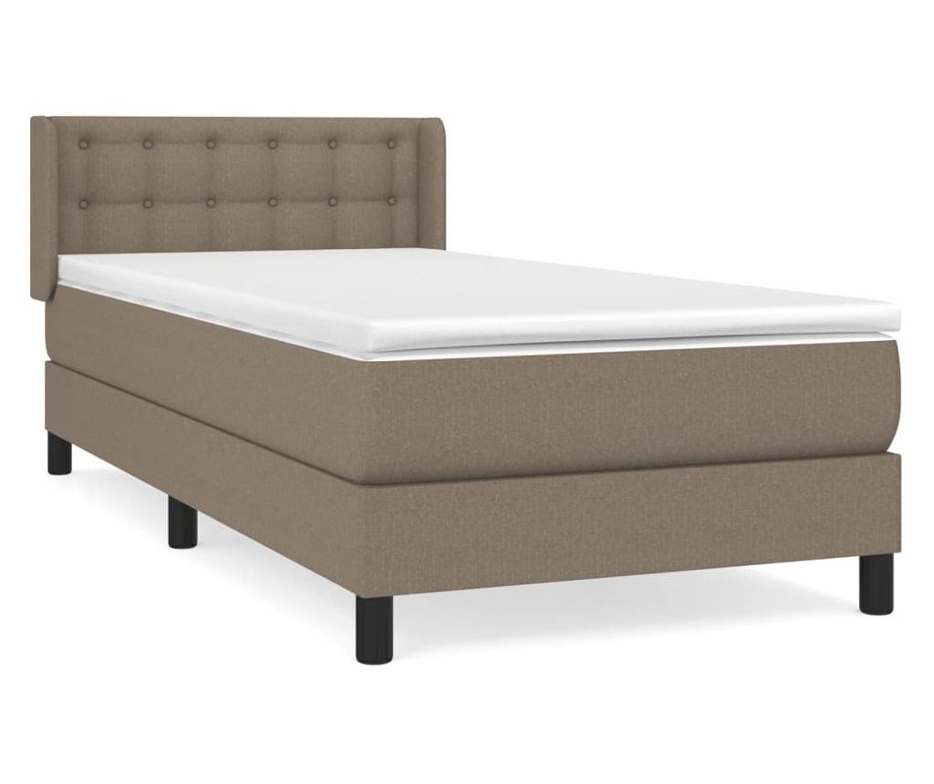 Боксспринг легло с матрак, таупе сиво, 100x200 см, текстил - 2