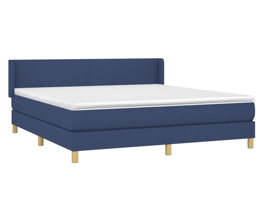 Боксспринг легло с матрак, синьо, 180x200 см, текстил - 3
