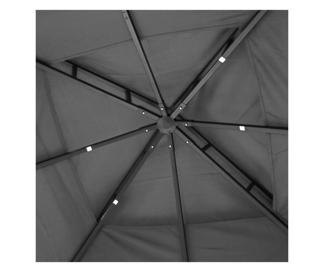 Градинска беседка със странични стени, антрацит, 300x300x270 см, стомана