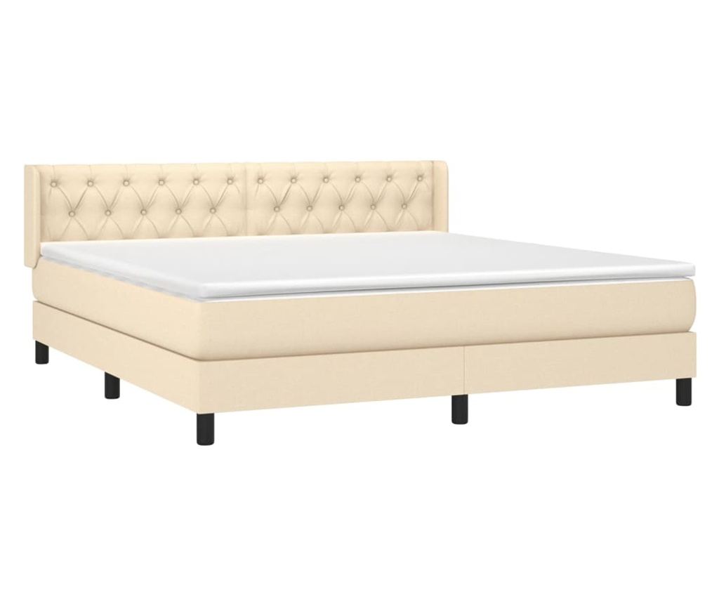 Boxspringová postel s matrací, krémová, 160x200 cm, textilní materiál - 3