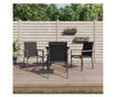 Градински комплект мебели, 5 части, Черен, Текстилен и Стомана thumbnail 1