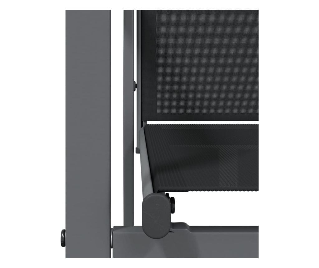 Градински комплект мебели, 5 части, Черен, Текстилен и Стомана - 8