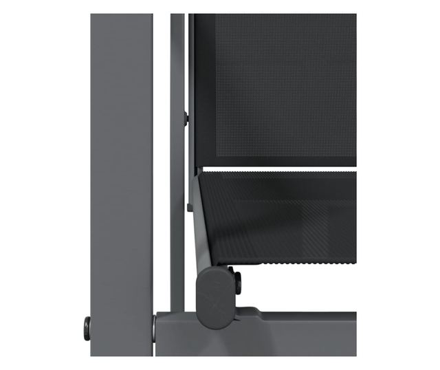 Градински комплект мебели, 9 части, Черен, Текстилен и Стомана