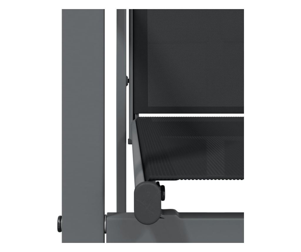 Vrtni namještaj, 5 komada, crni, tekstilen i čelik - 8