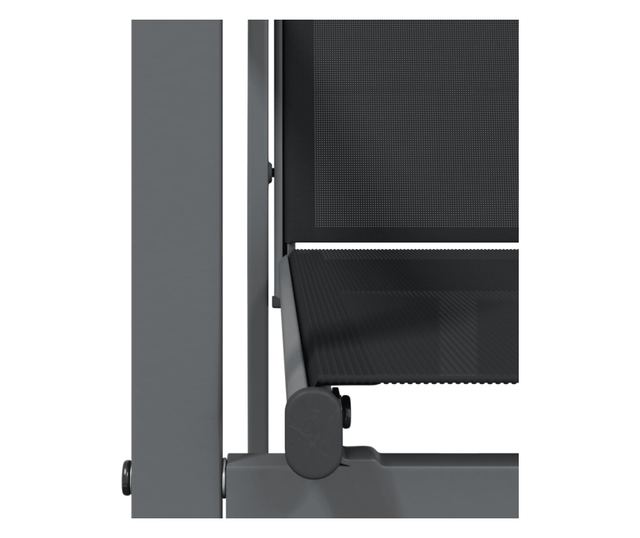 Градински комплект мебели, 5 части, Черен, Текстилен и Стомана