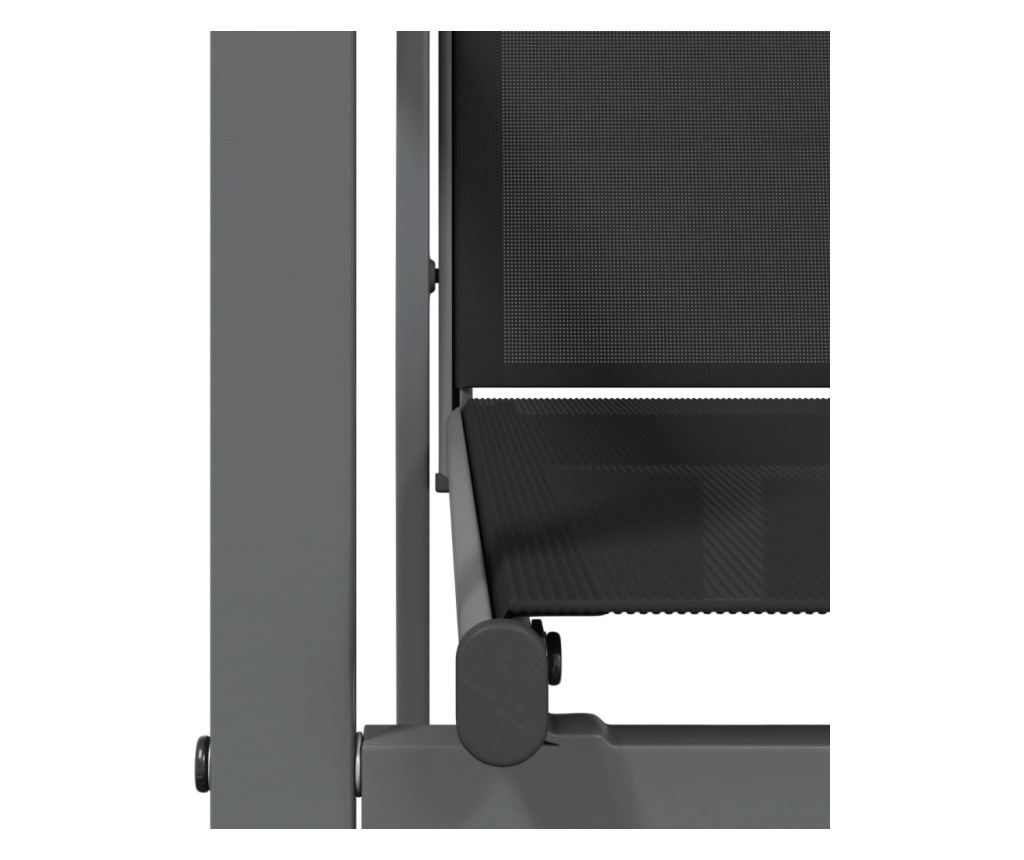 Set mobilier de grădină, 3 piese, negru, textilenă și oțel - 8