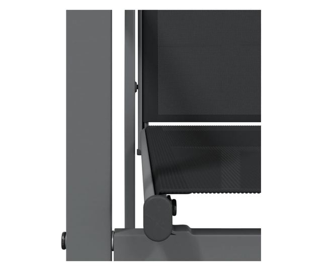 Градински комплект мебели, 3 части, Черен, Текстилен и Стомана