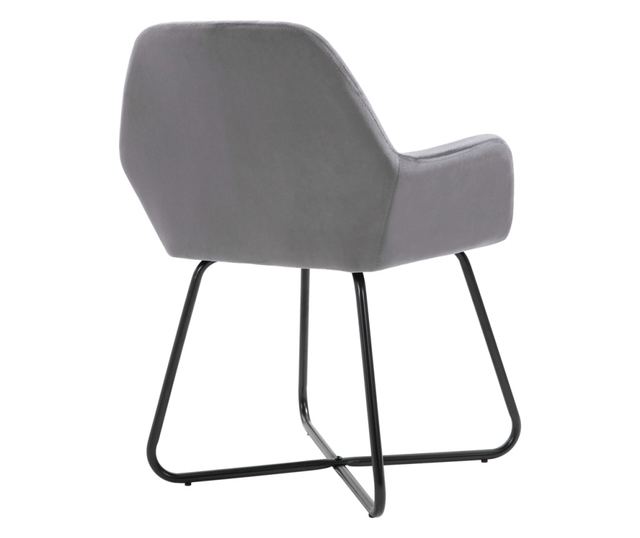 Kuhinjski stoli, 2 kosa, sivi, žamet