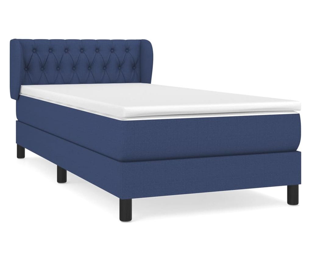 Боксспринг легло с матрак, синьо, 100x200 см, текстил - 2