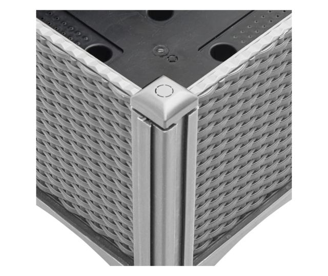 világosszürke PP rácsos kerti ültetőláda 200 x 160 x 142 cm