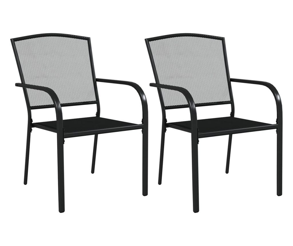 Kerti étkezőgarnitúra, 3 részes, antracit, acél - 4