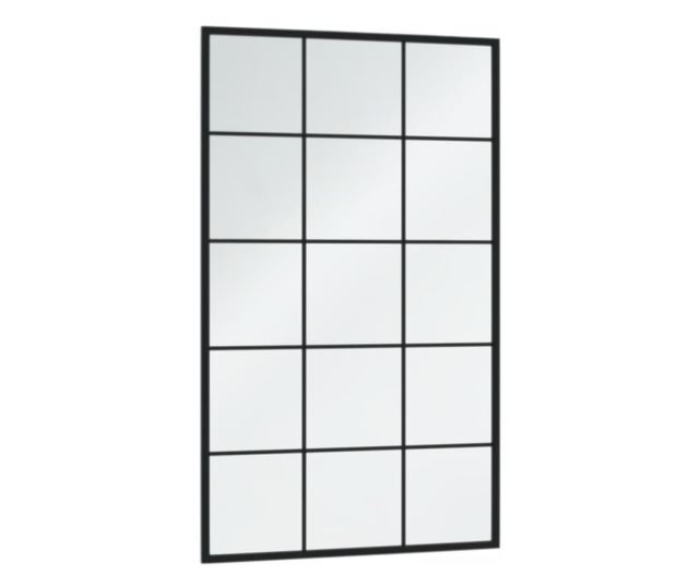 Стенни огледала, 3 бр., Черни, 100x60 см, Метал