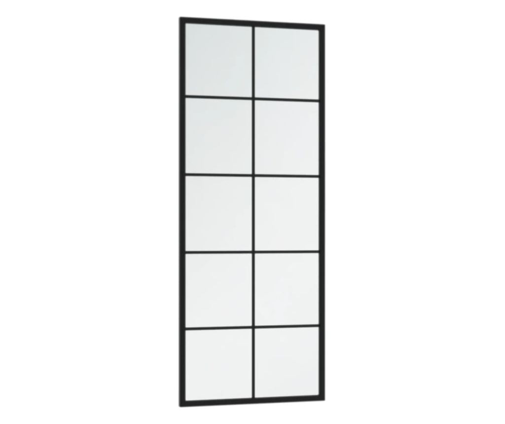 Επιτοίχιοι καθρέφτες, 2 τεμ., μαύρο, 100x40 εκ., μέταλλο - 3
